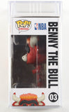 Scottie Pippen Signed Bulls #03 Benny the Bull POP PSA