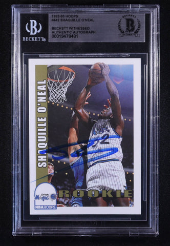 Shaquille O'Neal Signed NBA Hoops #442 RC Rookie auto