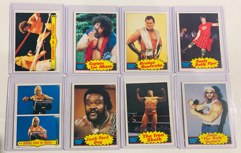 Lot of 8 1986 Scanlens WWF cards Hulk hogan , Andre the giant, rookies etc.