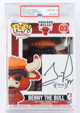 Scottie Pippen Signed Bulls #03 Benny the Bull POP PSA