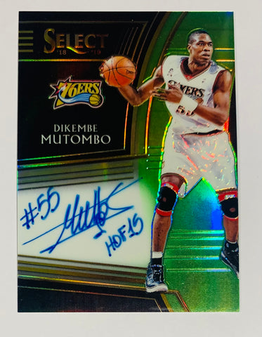 Panini Select 2018-19 Dikembe Mutombo Signatures Prizm Auto SG-DKM 63/99