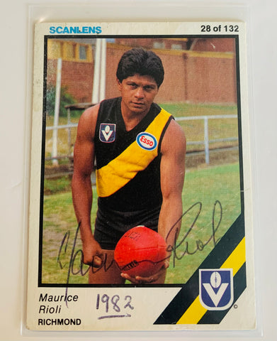 Scanlens Maurice Rioli Signed 1984 VFL RC Auto Rookie