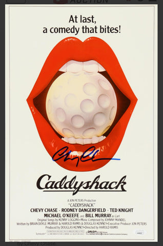 Chevy Chase Signed Caddyshack Memorabilia Poster