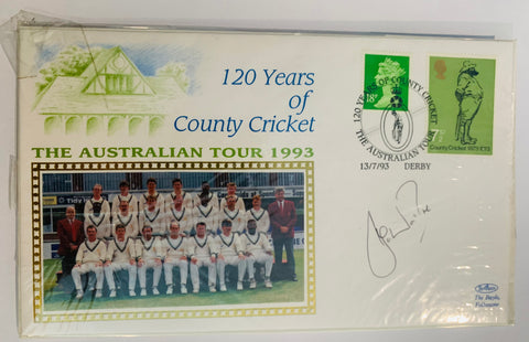 First Day Cover County Cricket /Australian Tour 1993 - Shane Warne Rookie auto