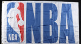 Huge 55 inch NBA Flag - Signed By Magic Johnson - Beckett witness Holo