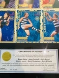 1995 AFL Football Bewick Signature Quarters Uncut sheet - 6 autos / 100 limited