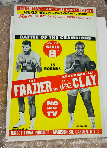 Cassius Clay AKA Muhammad Ali vs. Joe Frazier Original Fight Poster