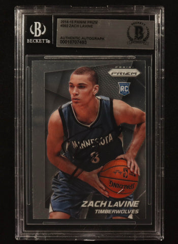 Signed Zach Lavine Panini Prizm RC (BGS) auto (read)