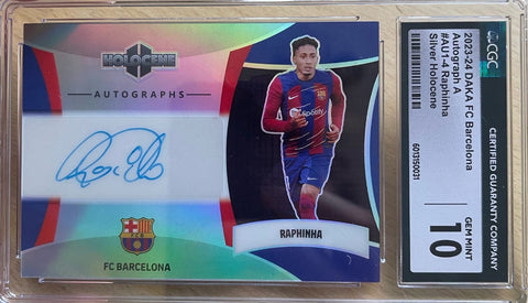 Raphinha DAKA FC Silver Holocene Auto / 69 Mint 10