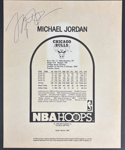 Michael Jordan Signed 1990 Hoops Jumbo Auto