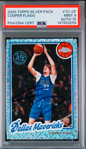 TOPPS SILVER PACK COOPER FLAGG PSA 10 AUTO ROOKIE SIGNED RC