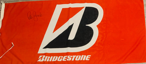Peter Brock Signed Full size race flag - Bridgestone