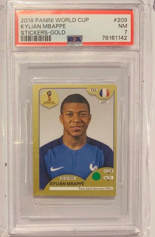 Panini World Cup Kylian Mbappe Gold Sticker Rookie RC France #209