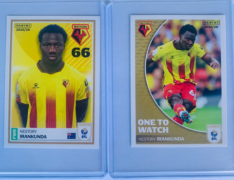 Nestory irankunda 2025 EFL Panini Sticker Lot