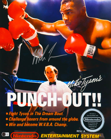 Mike Tyson Signed 16x20 inch Punch-Out! Photo Nintendo