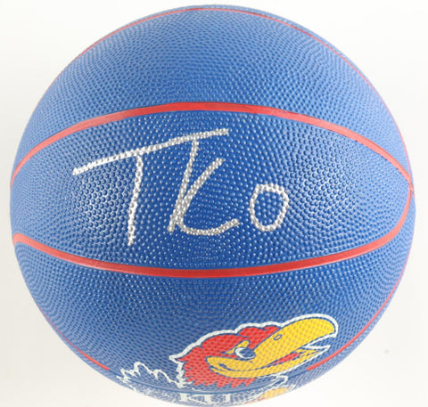 Taylen Kinney Signed Kansas Jayhawks Logo Basketball 6,7
