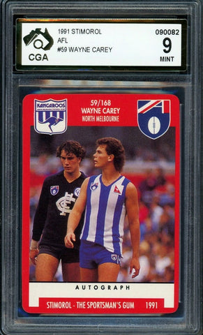Wayne Carey 1991 STIMOROL AFL #59 Rookie Card MINT 9