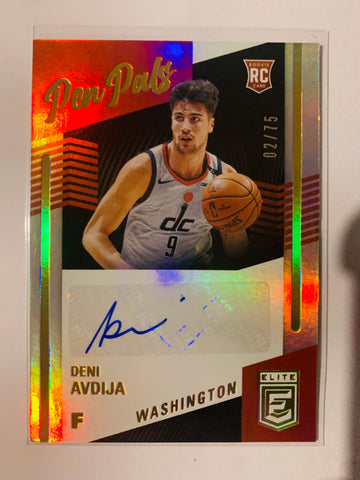 Donruss Elite Deni Avdija Pen Pals PP-DEN RC Auto /75 Rookie