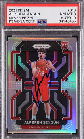 Alperen Sengun Signed 2021-22 Panini Prizm Prizms Silver #318 RC  auto