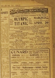 Rare full size 1912 Titanic advertisement