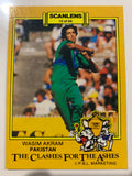 Scanlens Clashes for the Ashes Cards Wasim Akram Qasim Omar Rookie Card RC