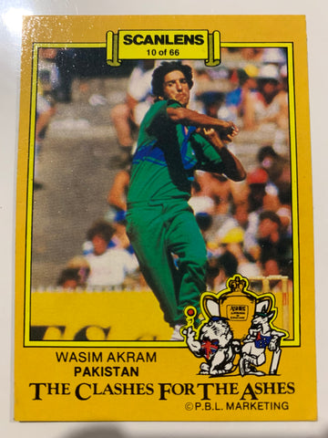 Scanlens Clashes for the Ashes Cards Wasim Akram Qasim Omar Rookie Card RC