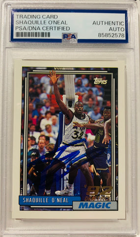 Shaquille O’neal Topps Auto RC Rookie 1992 PSA