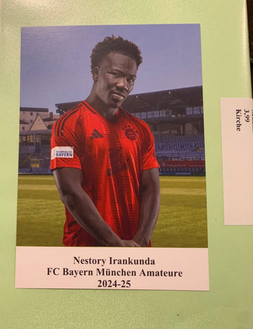 Nestory Irankunda Bayern München 2024-25 Rookie Team Postcard Size RC