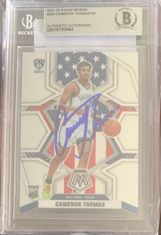 2021-22 PANINI MOSAIC #255 CAMERON THOMAS NP SIGNED