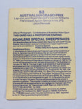 1986 Scanlens - Mansell/Senna Ayrton Senna Rookie Card - Australian Racing