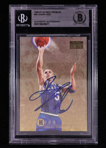 SkyBox 1996-97 Premium Jason Kidd Signed Auto