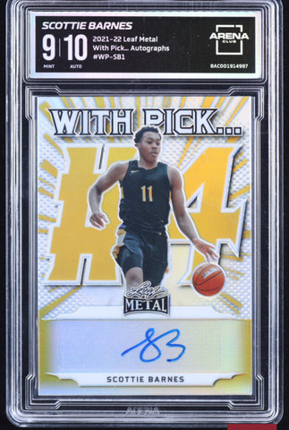 Scottie Barnes 2021-22 Leaf Metal With Pick Gold  #1/1 RC Auto 10 Mint