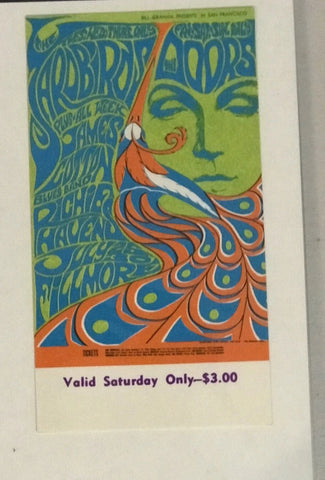 The Doors Original Unused 1968
"6 Days of Sound" Concert Ticket