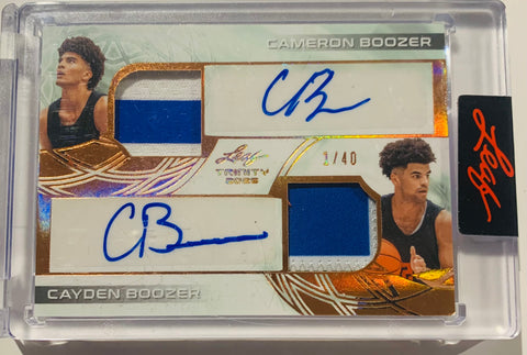 Cam / Cay Boozer—Rookie—DUAL AUTO/PLAYER WORN PATCH 2025 Leaf BRONZE SP 1/40