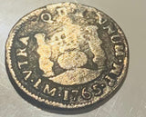 1775- LM JM Spanish Peru Key Date 1/2 Reales Genuine 1700's Pirate Silver Coin