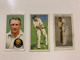 Lot Of three Vintage Donald Bradman Tobacco Cards - John Player Cards BDV 1930s