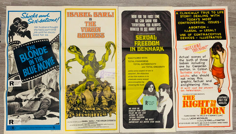 Lot of Vintage Aust / NZ Movie Daybills classic, cult R18+ Restricted Originals