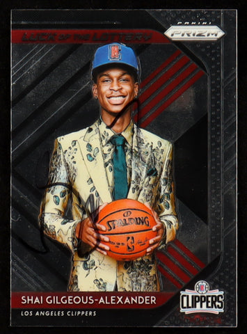 Shai Gilgeous-Alexander Signed 2018-19 Panini Prizm Luck of the Lottery Prizms Silver #11 RC