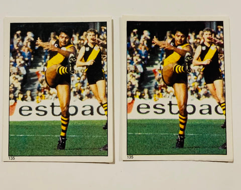 Maurice Rioli 1984 Scanlens Sticker #135 Rookie RC lot of two