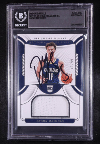 Panini 2022-23 National Treasures Dyson Daniels Rookie Material Auto /99 BAS