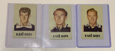Easi Oats 1955 SANFL Footballers South Adelaide Lot 3 Hewitt , Richards , linke