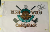 Chevy Chase Signed "Caddyshack" bush wood golf pin flag
