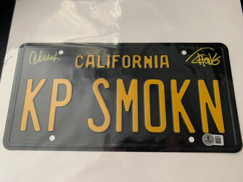 Cheech and Chong signed number plate metal full size
