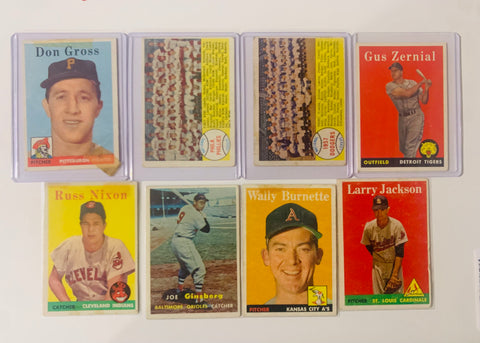 Topps MLB Baseball Card Lot of 8 Don Gross Gus Zernial + others 1950’s