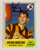 1969 Scanlens VFL / AFL Signed Peter Hudson - rookie card rc auto