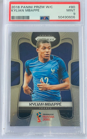 KYLIAN MBAPPE PSA 9 2018 PANINI PRIZM WORLD CUP #80 ROOKIE CARD RC