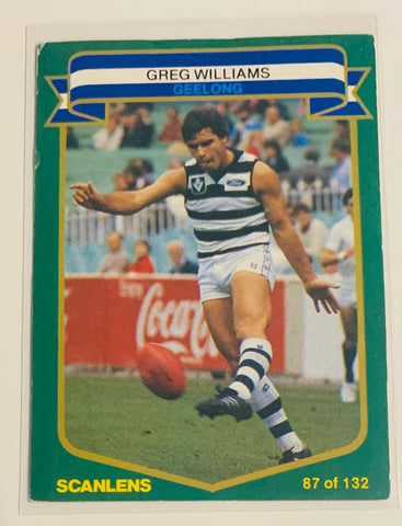 GREG WILLIAMS 1985 VFL SCANLENS ROOKIE CARD #87 RC