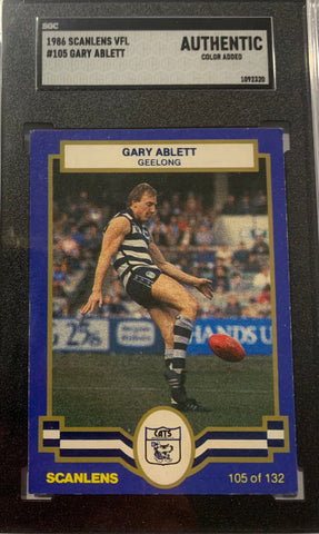 1986 Geelong Cats VFL AFL Scanlens Rookie Card - Tidy Gary Ablett