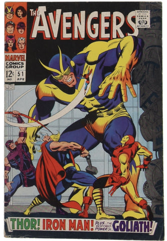 1968 "The Avengers" Issue #51 Marvel Comic Book