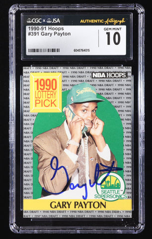 Gary Payton Signed RC On Card Auto CGC 10